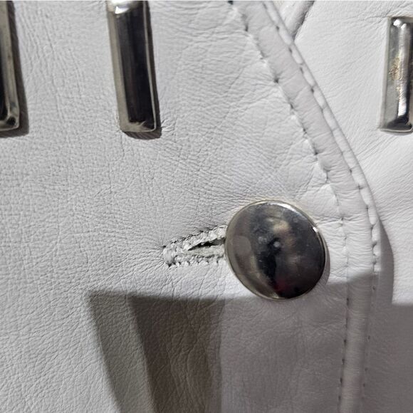 SOLD!! FIRENZE SANTA BARBARA Saks Fifth Avenue Leather Jacket - Size L - Picture 9 of 11